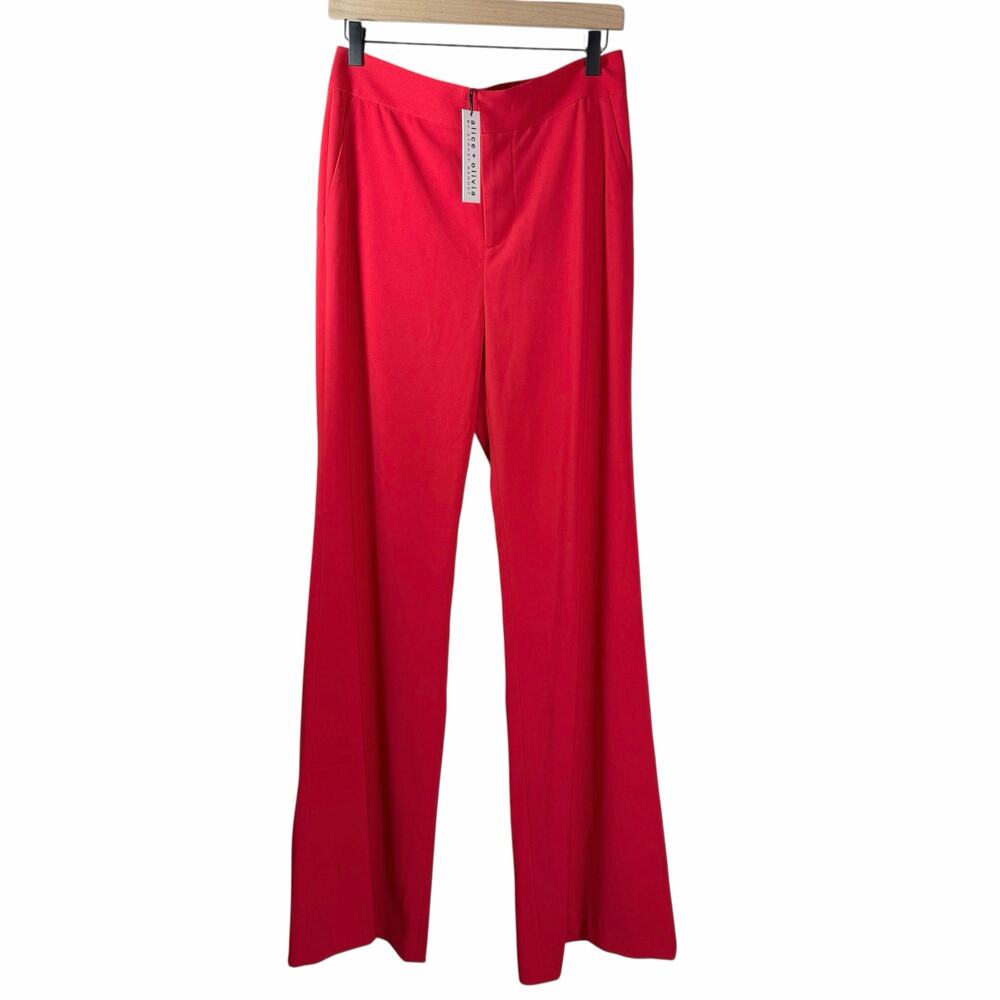 New Alice & Olivia Bright Poppy High Waisted Wide Leg Pants Size 8